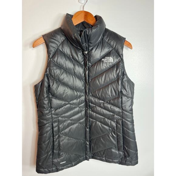 The North Face Puffer Vest Jacket Women's Medium 550 Goose Down Black Travel - Picture 1 of 11